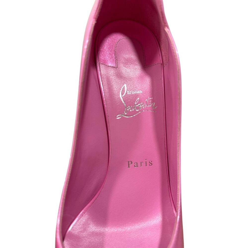 Christian Louboutin Hot Chick Alta 120 Patent Perle Pink 41 Open Toe Pump - Picture 6 of 11